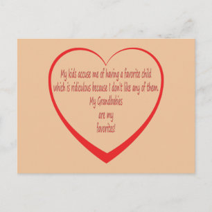 My Grandbabies are my Favourites Postcard