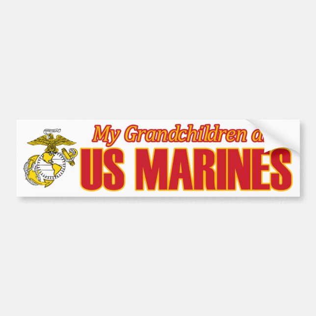 My Grandchildren are Marines Bumper Sticker (Front)