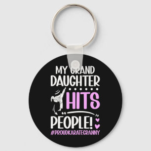 My Granddaughter Hits People Proud Karate Granny G Key Ring