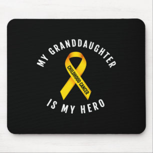 My Granddaughter Is My Hero Childhood Cancer Ribbo Mouse Mat