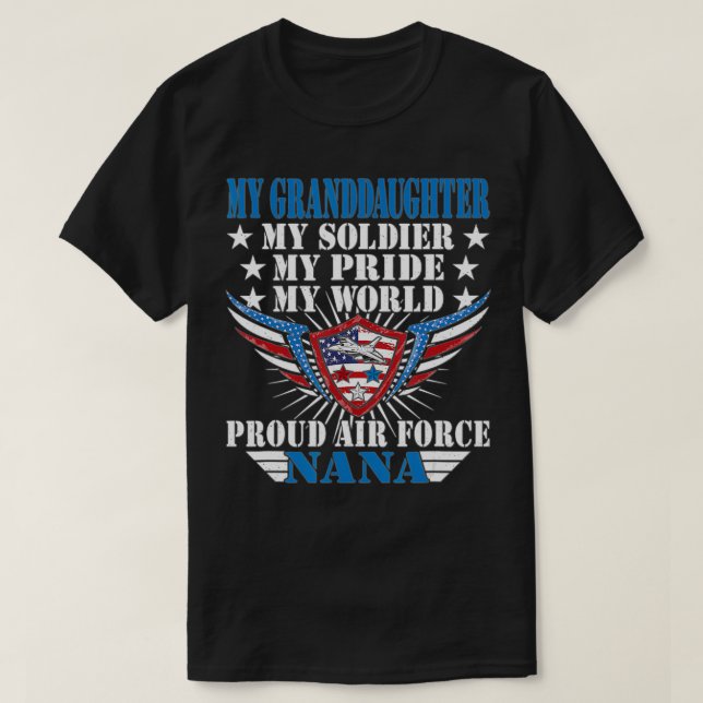 My Granddaughter My Soldier Airwoman Proud Air For T-Shirt (Design Front)