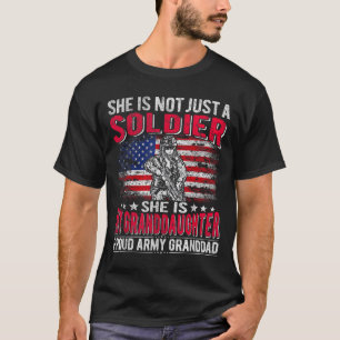 My Granddaughter My Soldier Proud Army Granddad Gr T-Shirt