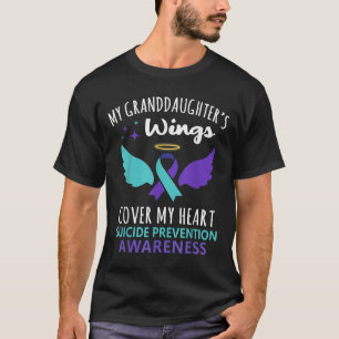 My Granddaughters Wings Cover Heart Suicide Awaren T-Shirt