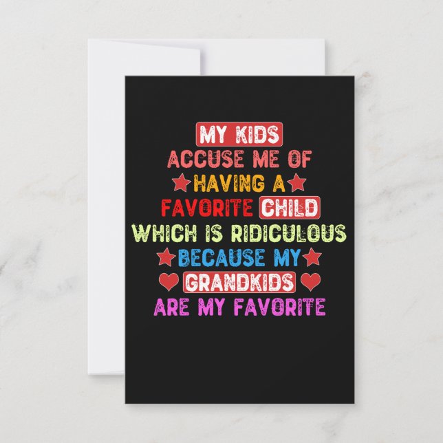 My Grandkids Are My Favourite - Grandmother Thank You Card (Front)