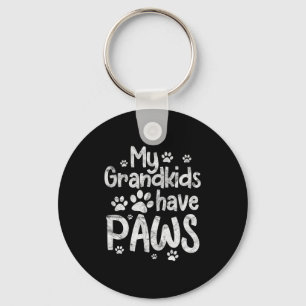 My Grandkids Have Paws Funny Dog Cat Grandma Grand Key Ring