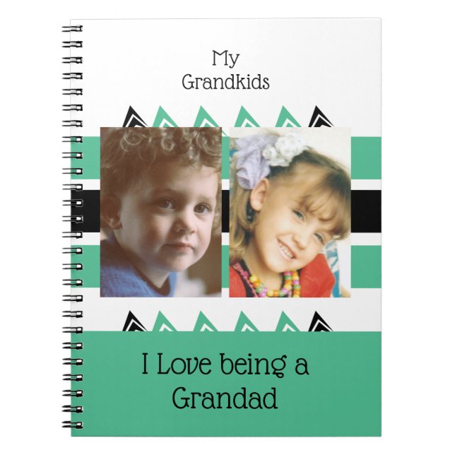 My grandkids love being a Grandad green white Notebook (Front)