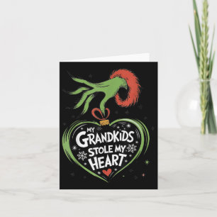 My Grandkids Stole My Heart Christmas Family Card