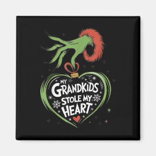 My Grandkids Stole My Heart Christmas Family Magnet