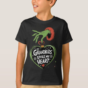 My Grandkids Stole My Heart Christmas Family T-Shirt