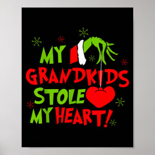 My Grandkids Stole My Heart Christmas Holiday Gran Poster