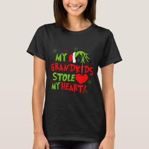 My Grandkids Stole My Heart Christmas Holiday Gran T-Shirt