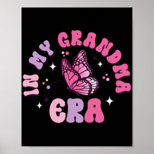 My Grandma Era Funny Butterfly Groovy Retro Mother Poster
