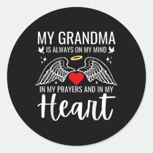 My Grandma Guardian Angel Heaven Memorial Love Classic Round Sticker