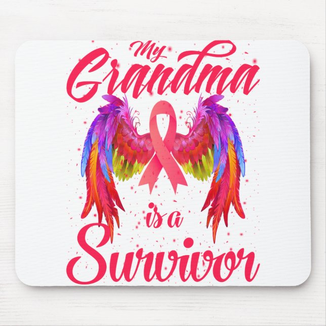 My Grandma Is A Survivor Breast Cancer Awareness Mouse Mat (Front)