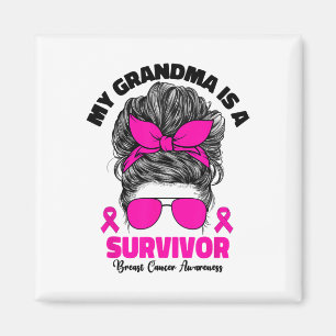 My Grandma Is A Survivor Breast Cancer Support Pin Magnet