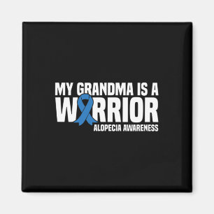 My Grandma is a Warrior Blue Ribbon Alopecia Aware Magnet