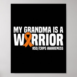 My Grandma Is A Warrior Orange Ribbon Rsdcrps Awar Poster