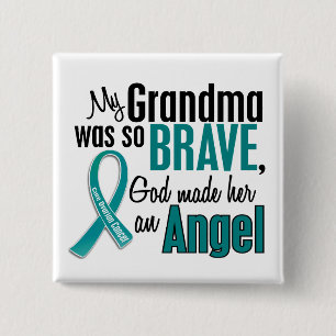 My Grandma Is An Angel 1 Ovarian Cancer 15 Cm Square Badge