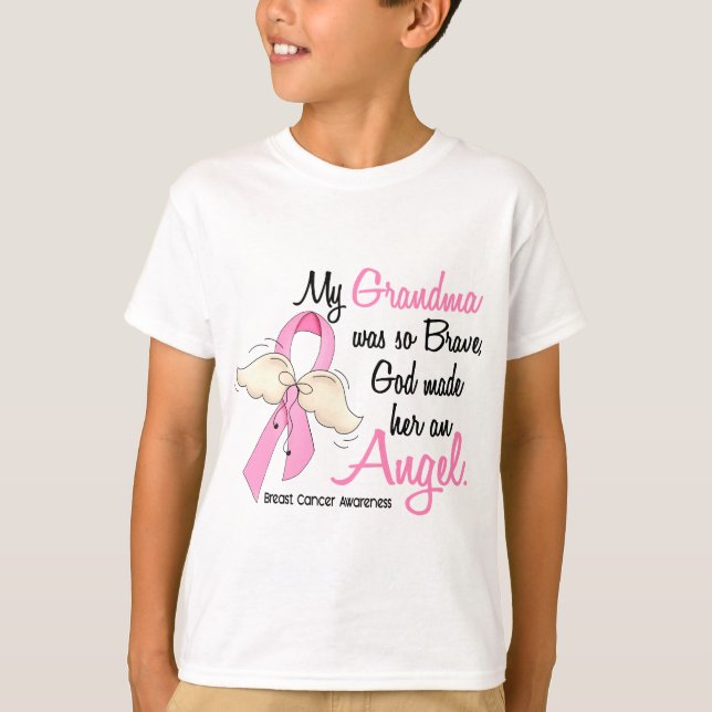 My Grandma Is An Angel 2 Breast Cancer T-Shirt (Front)