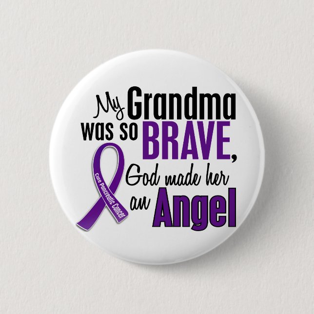 My Grandma Is An Angel Pancreatic Cancer 6 Cm Round Badge (Front)