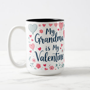 My Grandma is My Valentine Two-Tone Coffee Mug