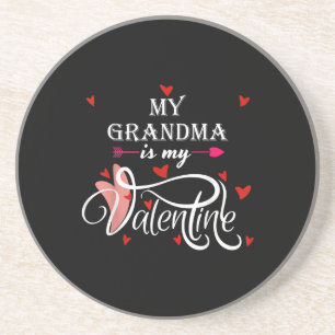 My Grandma Is My Valentine Valentines Day Grandson Coaster