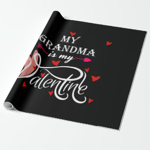 My Grandma Is My Valentine Valentines Day Grandson Wrapping Paper