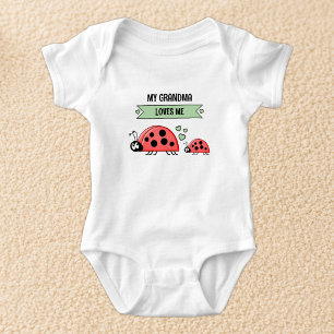My Grandma loves me ladybugs green Baby Bodysuit