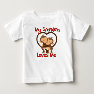 My Grandma Loves Me Monkey Baby T-Shirt