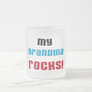 My Grandma Rocks T-shirts and Gifts Frosted Glass Coffee Mug