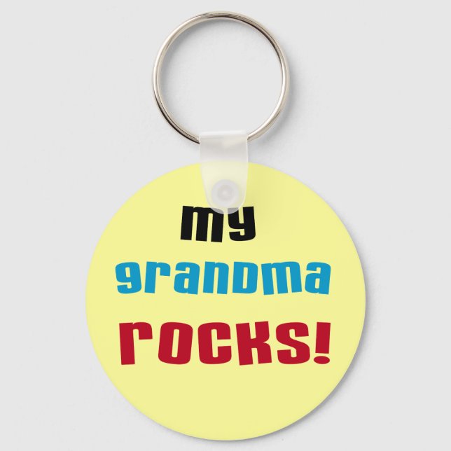 My Grandma Rocks T-shirts and Gifts Key Ring (Front)