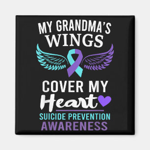 My Grandma's Wings Cover Heart Suicide Awareness R Magnet
