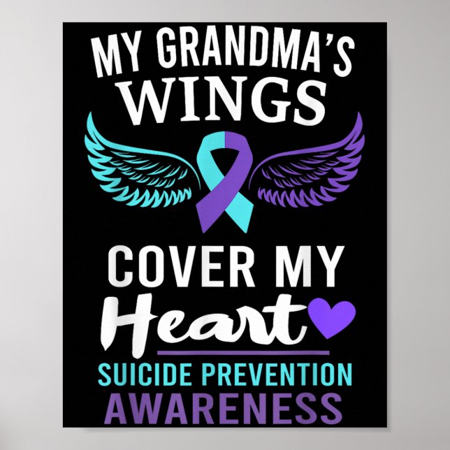 My Grandma's Wings Cover Heart Suicide Awareness R Poster (Front)