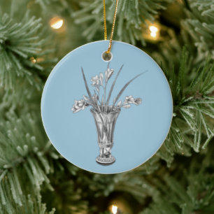 My Grandmother's Freesias - Ceramic Tree Decoration
