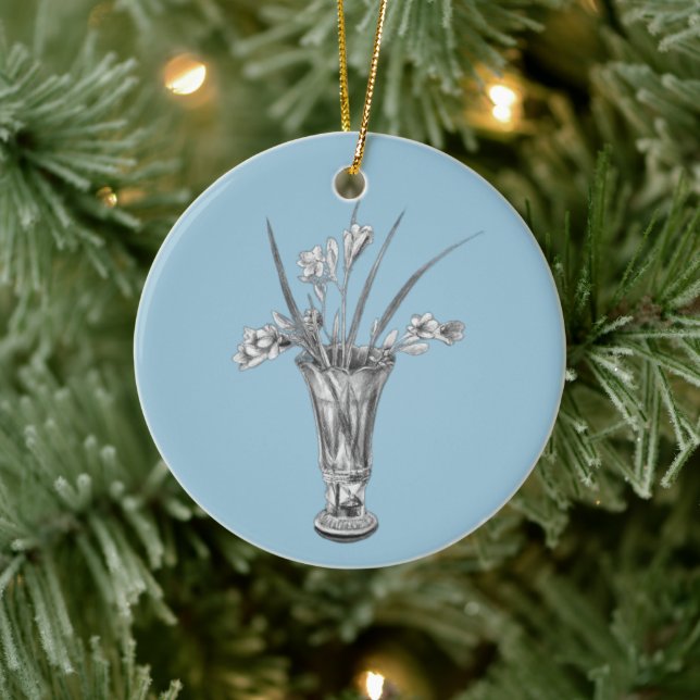 My Grandmother's Freesias - Ceramic Tree Decoration (Tree)