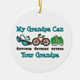 My Grandpa Can Outswim Outbike Outrun Triathlon Or Ceramic Tree Decoration