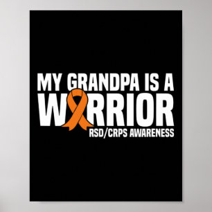 My Grandpa Is A Warrior Orange Ribbon Rsdcrps Awar Poster