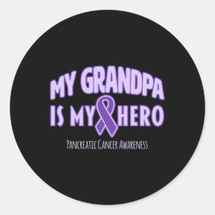 My Grandpa is My Hero Pancreatic Cancer Awareness  Classic Round Sticker