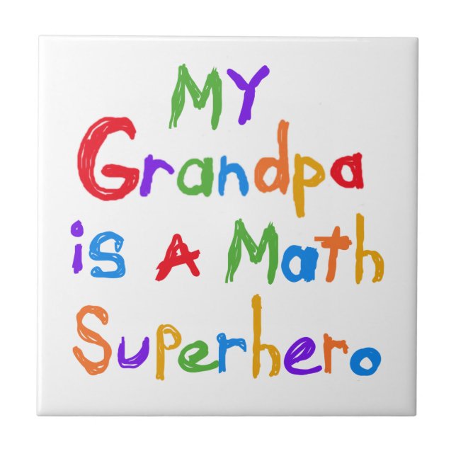 My Grandpa Math Superhero T-shirts and Gifts Tile (Front)