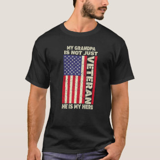 My Grandpa Not Just Veteran He Is Hero Combat Boot T-Shirt