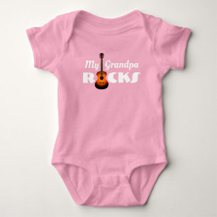 "My Grandpa Rocks!" & Acoustic Guitar Baby Bodysuit