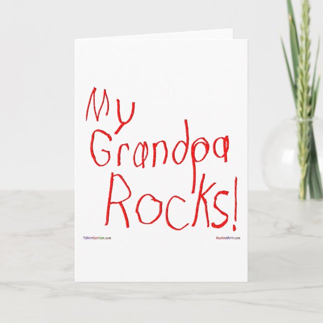 My Grandpa Rocks! Greeting Card (Front)