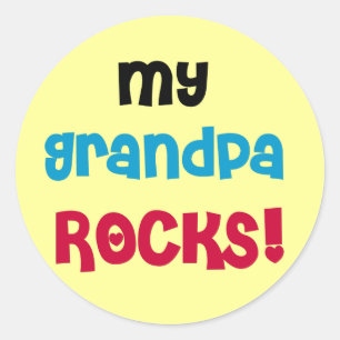 My Grandpa Rocks Tshirts and Gifts Classic Round Sticker