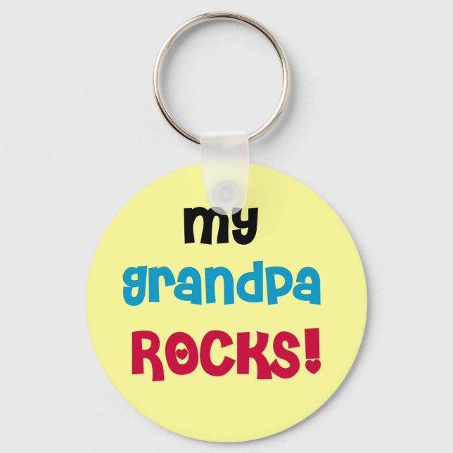 My Grandpa Rocks Tshirts and Gifts Key Ring (Front)