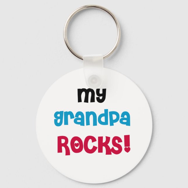 My Grandpa Rocks Tshirts and Gifts Key Ring (Front)
