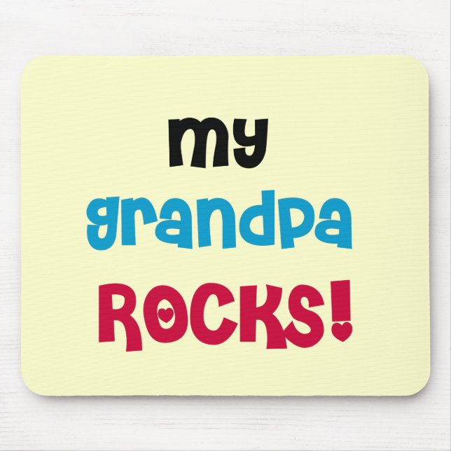 My Grandpa Rocks Tshirts and Gifts Mouse Mat (Front)