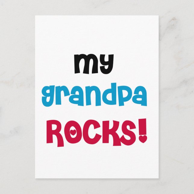 My Grandpa Rocks Tshirts and Gifts Postcard (Front)