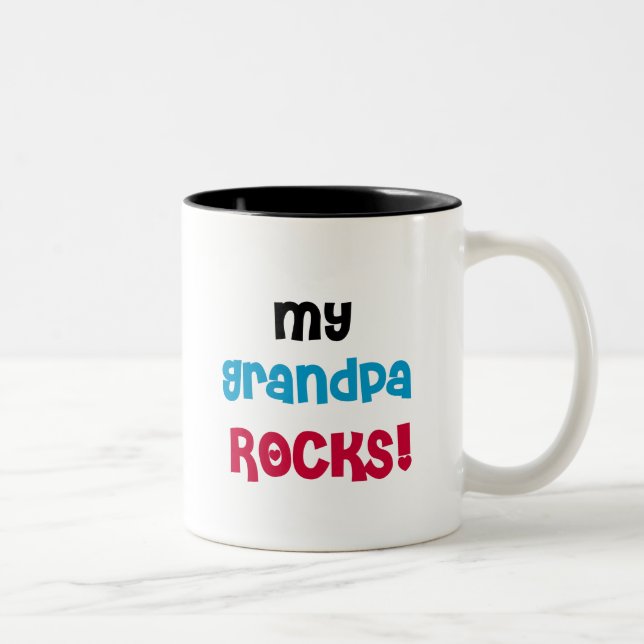 My Grandpa Rocks Tshirts and Gifts Two-Tone Coffee Mug (Right)