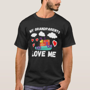 My Grandparents Love Me Boys Kids Grandson Boat Fu T-Shirt