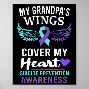 My Grandpa's Wings Cover Heart Suicide Awareness R Poster